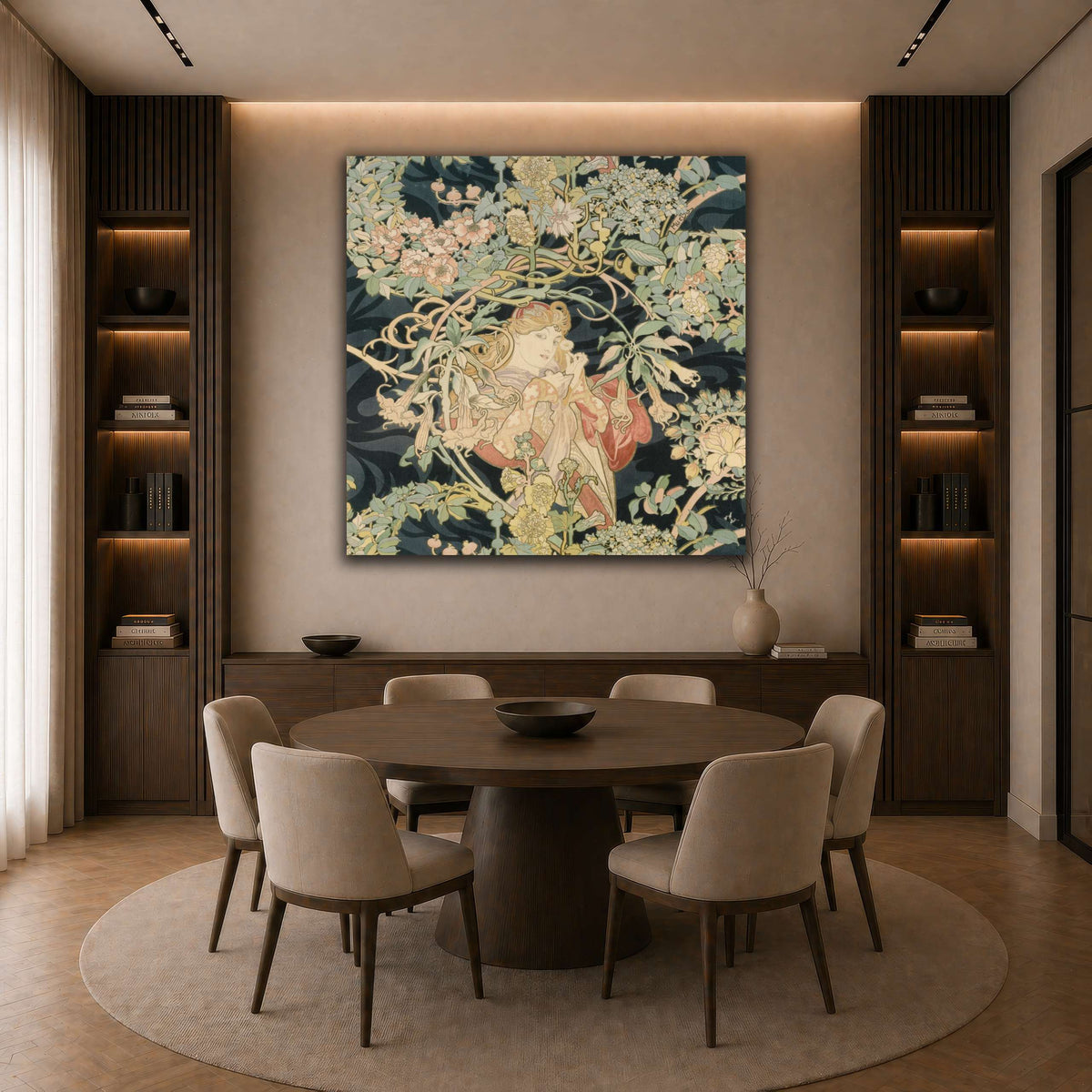 10_Alphonse_Mucha dark neutral-dining room