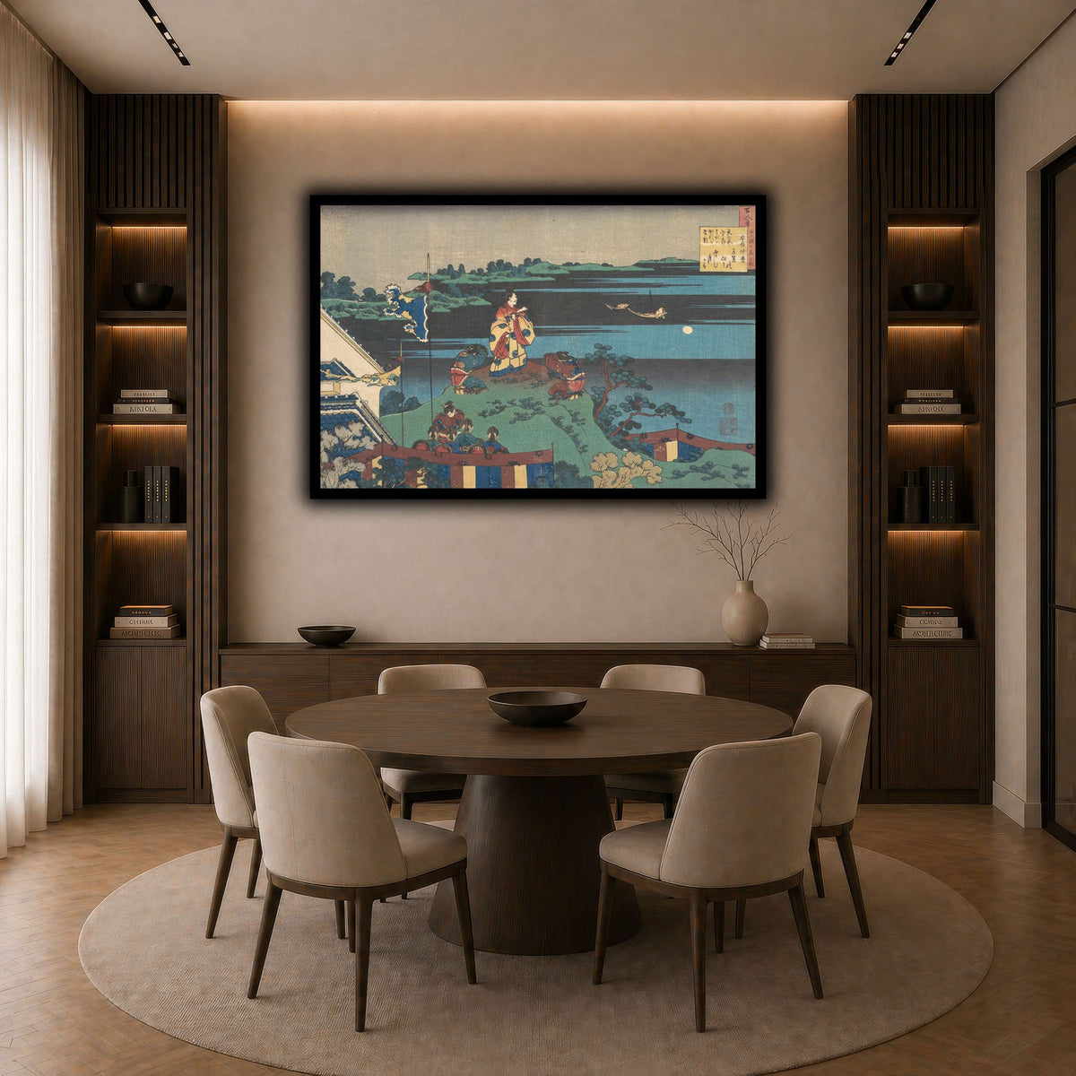16_Katsushika Hokusai dark neutral-dining room