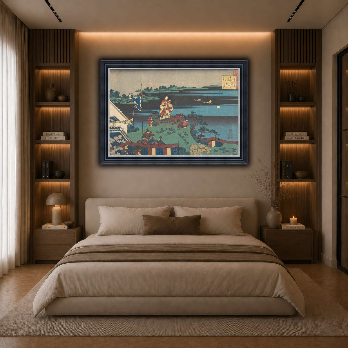 16_Katsushika Hokusai dark neutral-bedroom