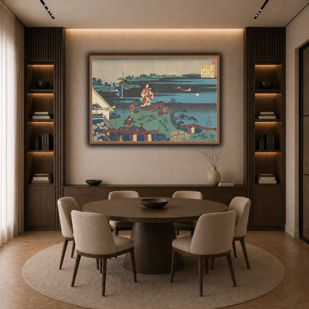 16_Katsushika Hokusai dark neutral-dining room