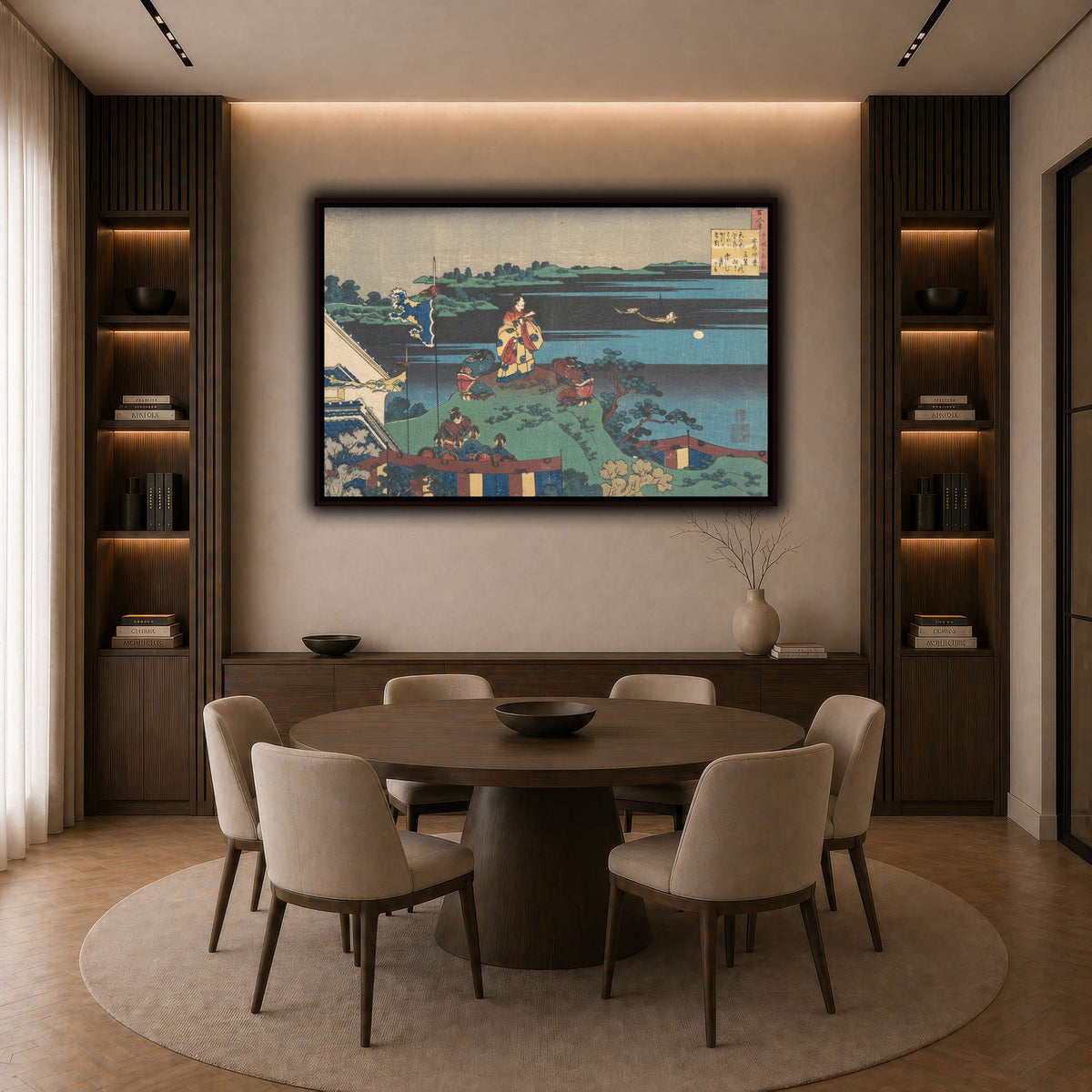 16_Katsushika Hokusai dark neutral-dining room