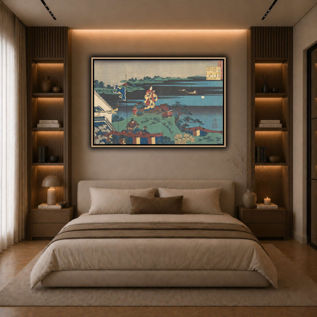 16_Katsushika Hokusai dark neutral-bedroom