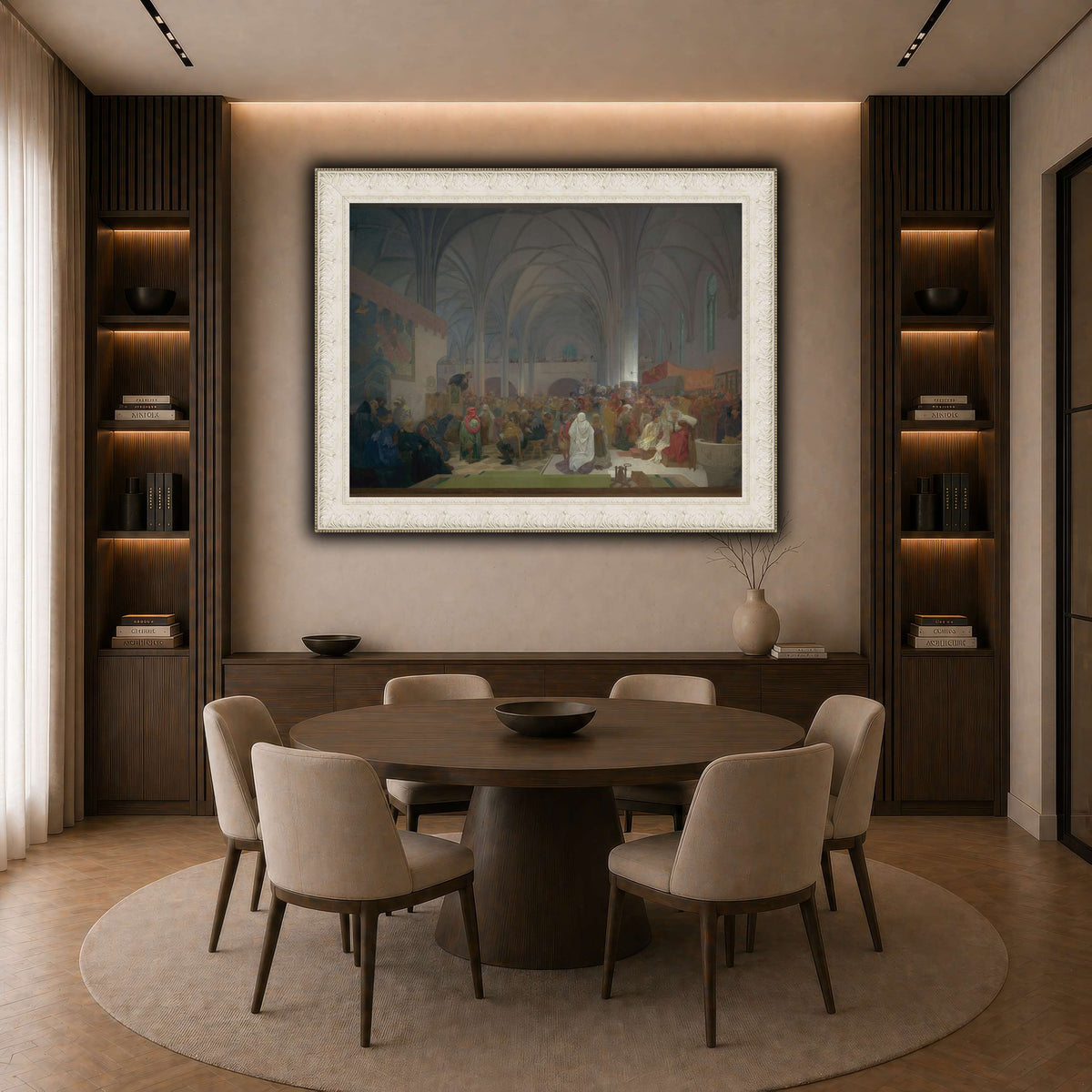 18_Alphonse_Mucha dark neutral-dining room