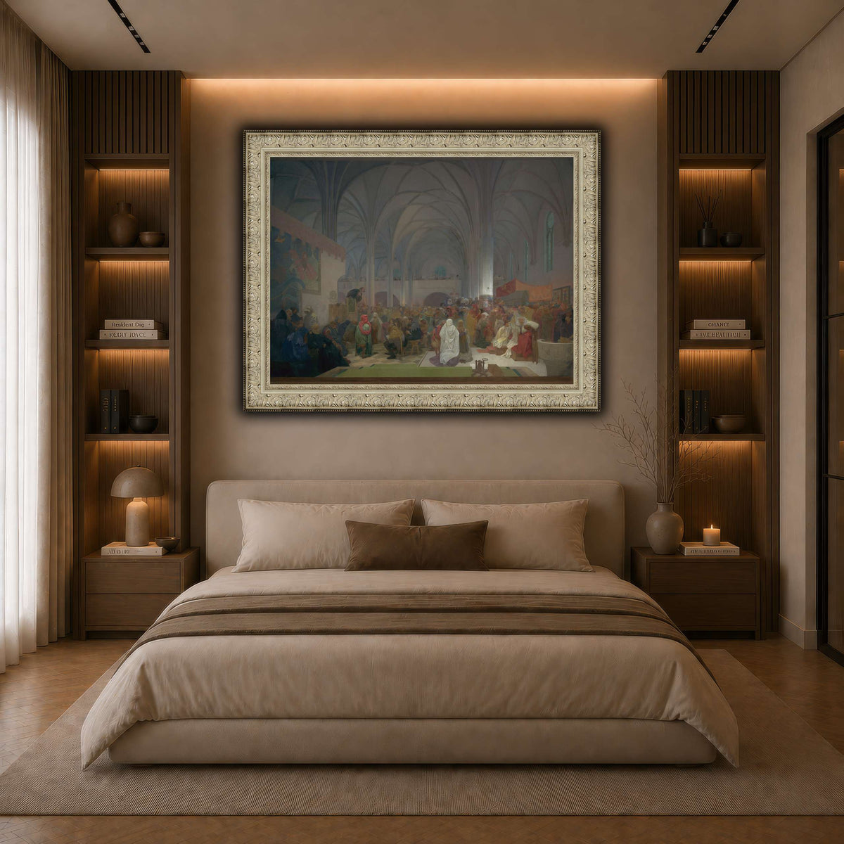 18_Alphonse_Mucha dark neutral-bedroom