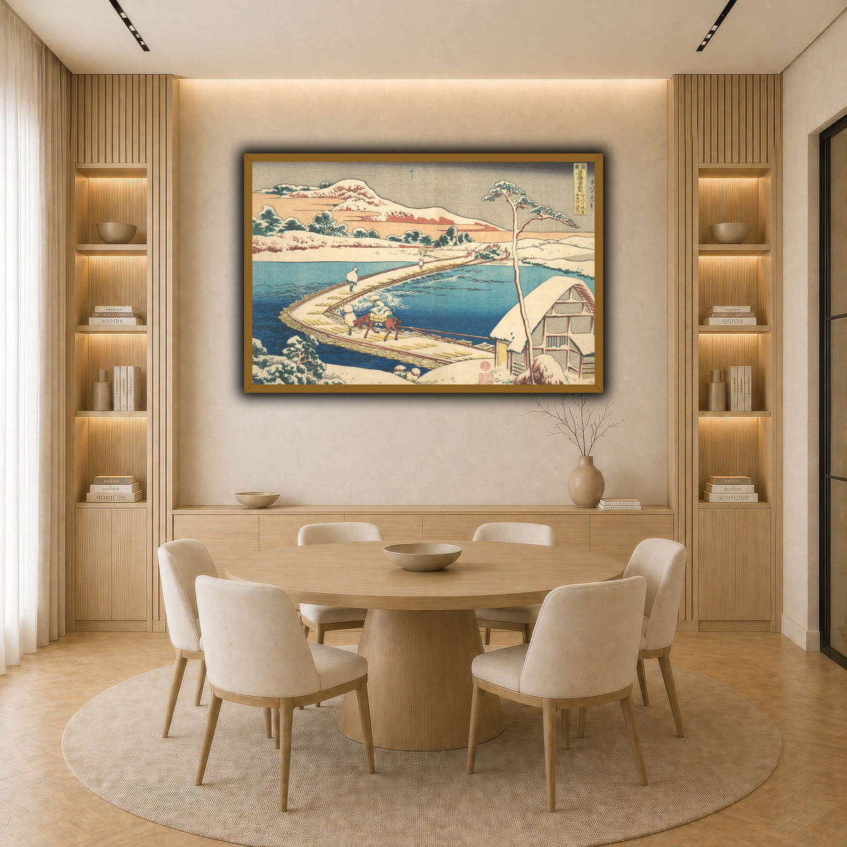 21_Katsushika Hokusai light neutral-dining room