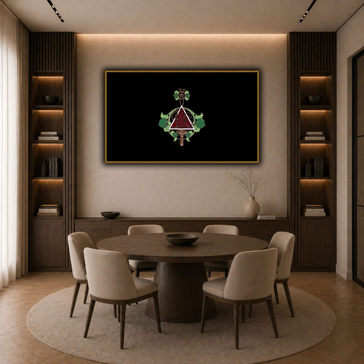 36_Alphonse_Mucha dark neutral-dining room
