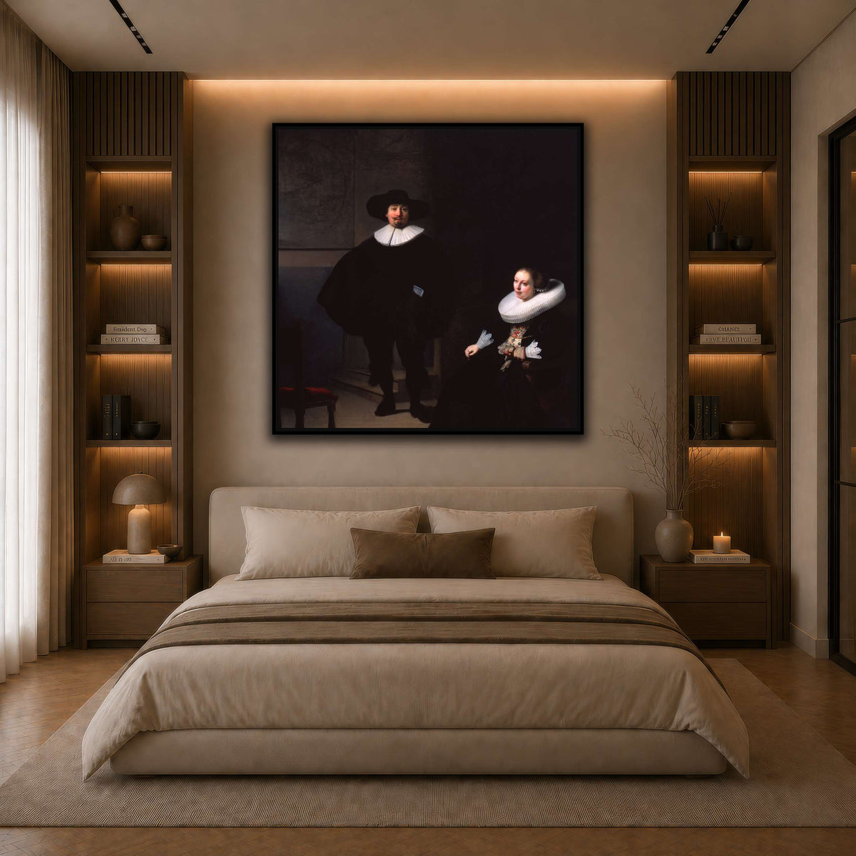 A-Lady-and-Gentleman-in-Black_Rembrandt-van-Rijn dark neutral-bedroom