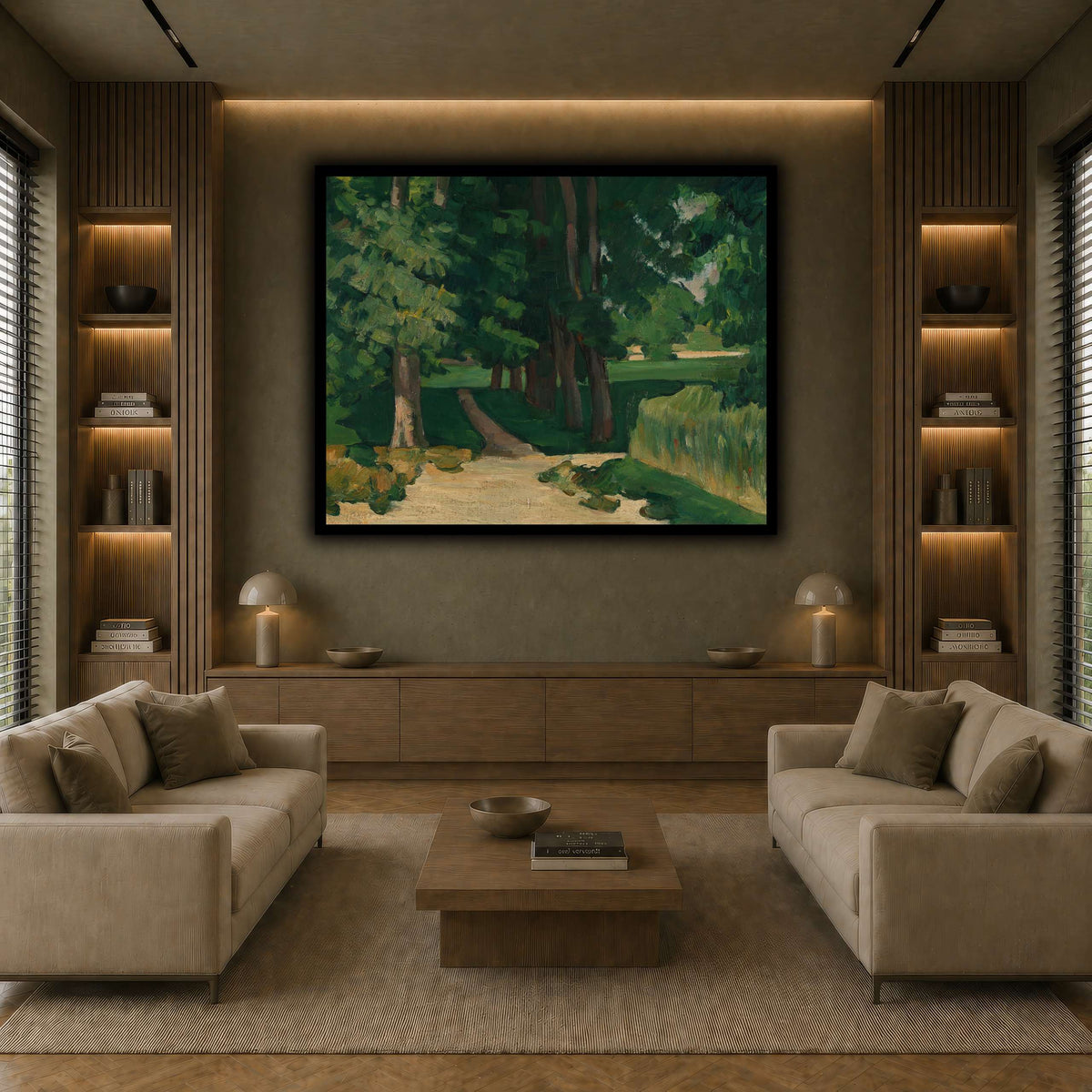 Allee_im_Jas_de_Bouffan_by_Paul_Cezanne earth-living room