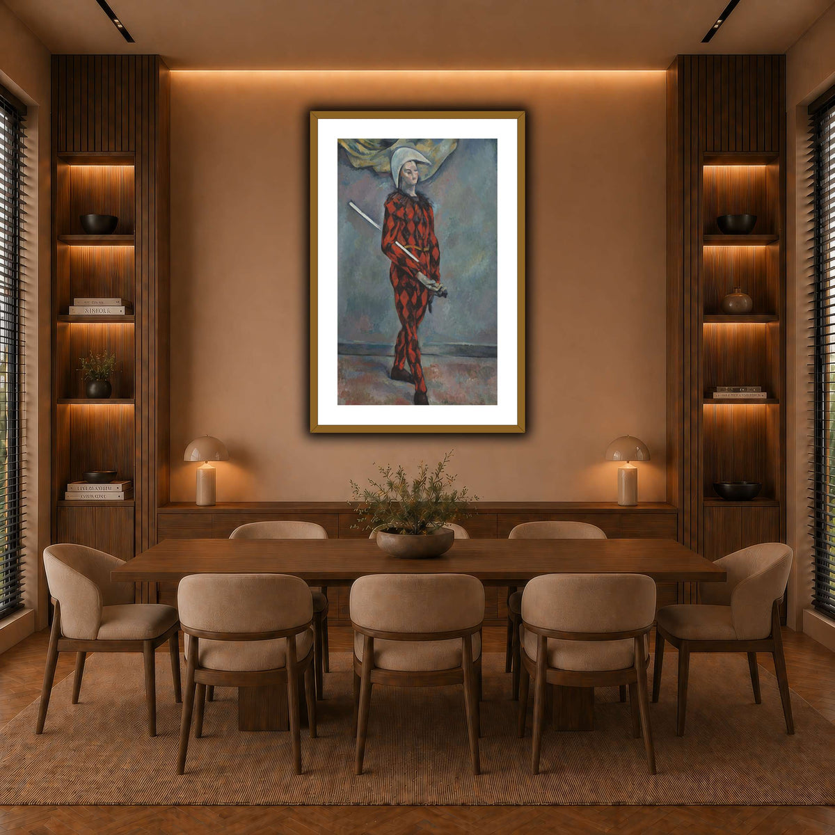 Arlequin_by_Paul_Cezanne warm-dining room