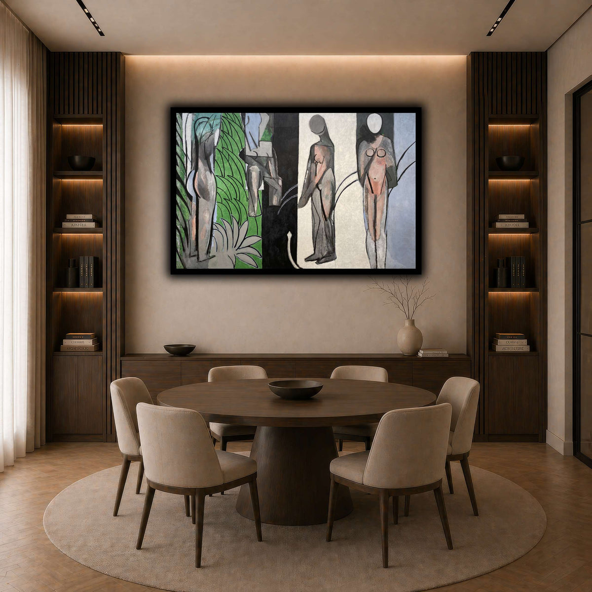 Bathers_by_a_River_Henri_Matisse dark neutral-dining room