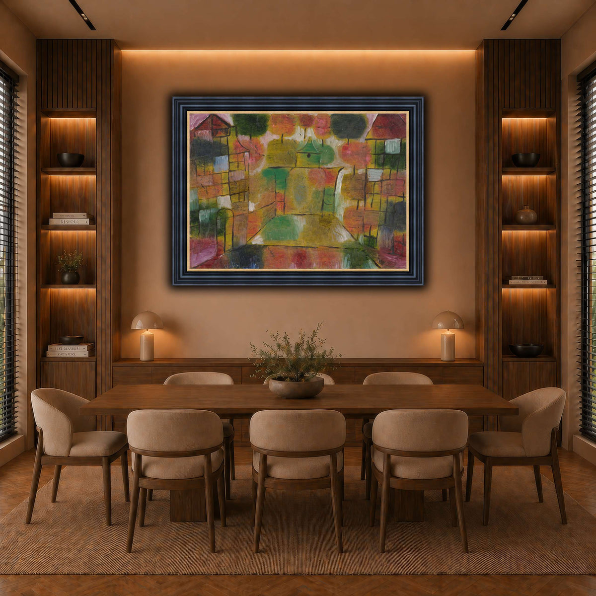 Baum-und-Architektur-Rhythmen-Tree-and-Architecture-Rhythms-1920_paul-klee warm-dining room