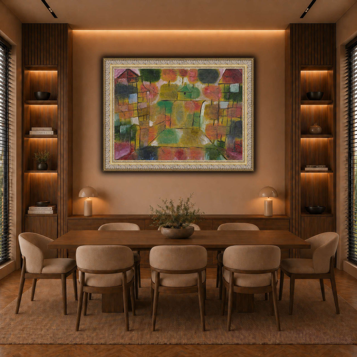 Baum-und-Architektur-Rhythmen-Tree-and-Architecture-Rhythms-1920_paul-klee warm-dining room