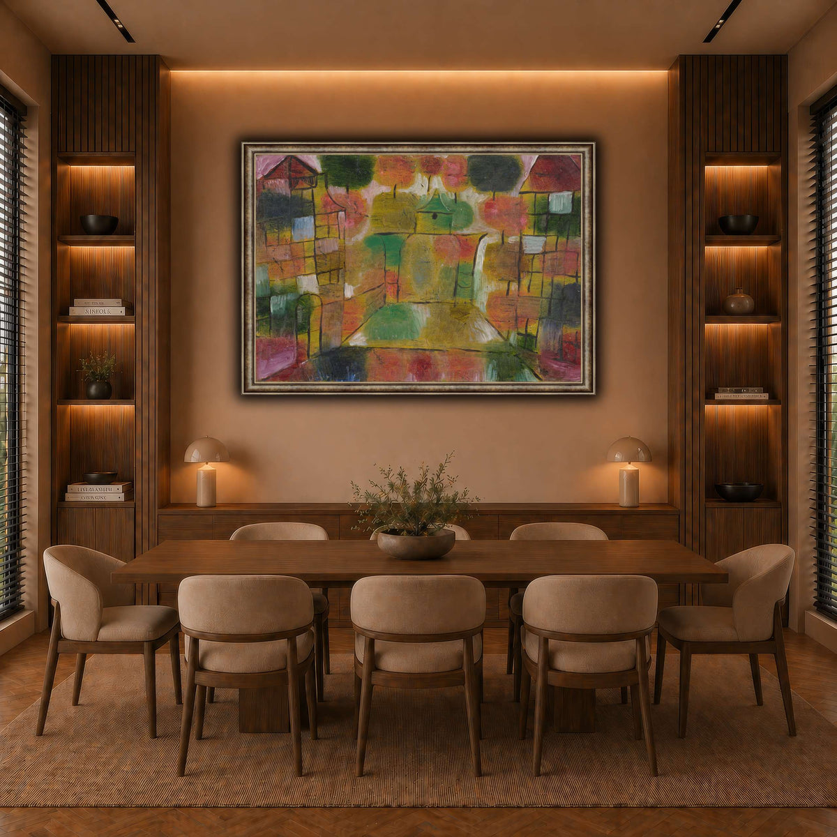 Baum-und-Architektur-Rhythmen-Tree-and-Architecture-Rhythms-1920_paul-klee warm-dining room