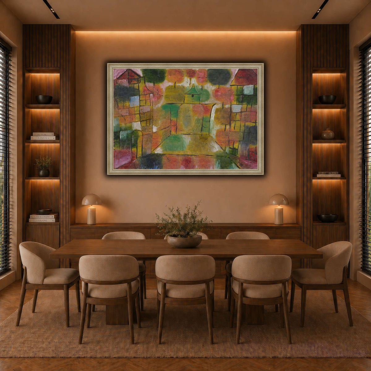 Baum-und-Architektur-Rhythmen-Tree-and-Architecture-Rhythms-1920_paul-klee warm-dining room