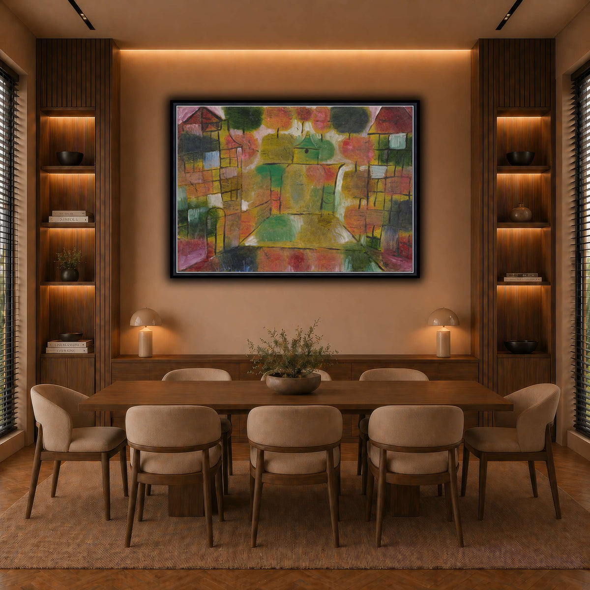 Baum-und-Architektur-Rhythmen-Tree-and-Architecture-Rhythms-1920_paul-klee warm-dining room