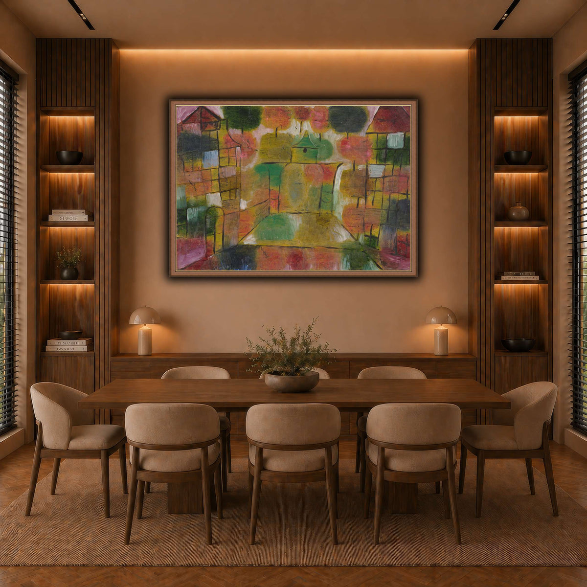 Baum-und-Architektur-Rhythmen-Tree-and-Architecture-Rhythms-1920_paul-klee warm-dining room