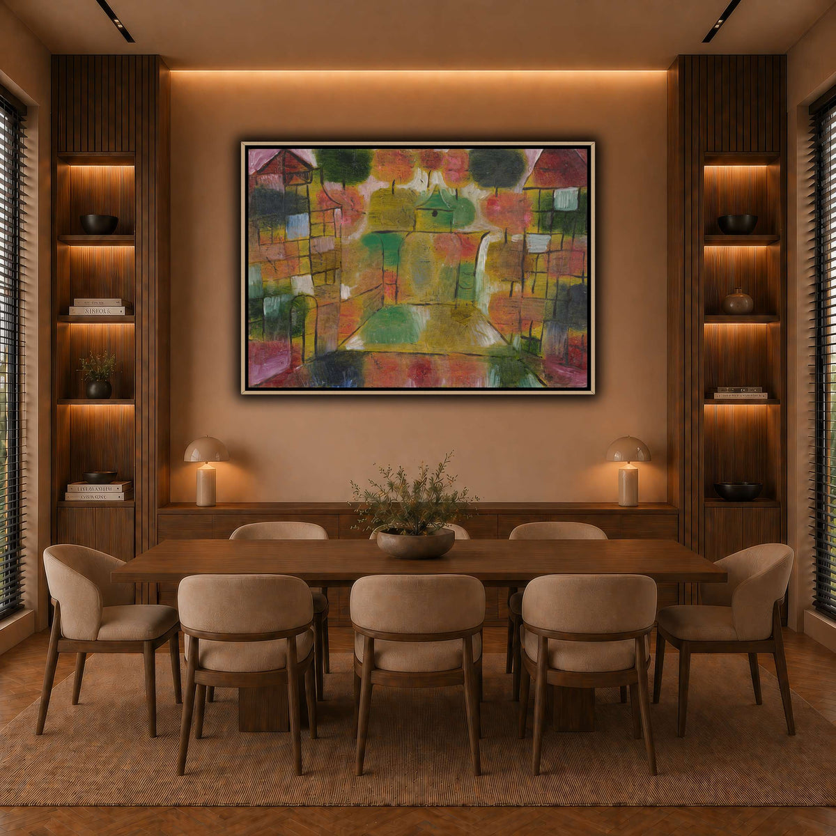 Baum-und-Architektur-Rhythmen-Tree-and-Architecture-Rhythms-1920_paul-klee warm-dining room