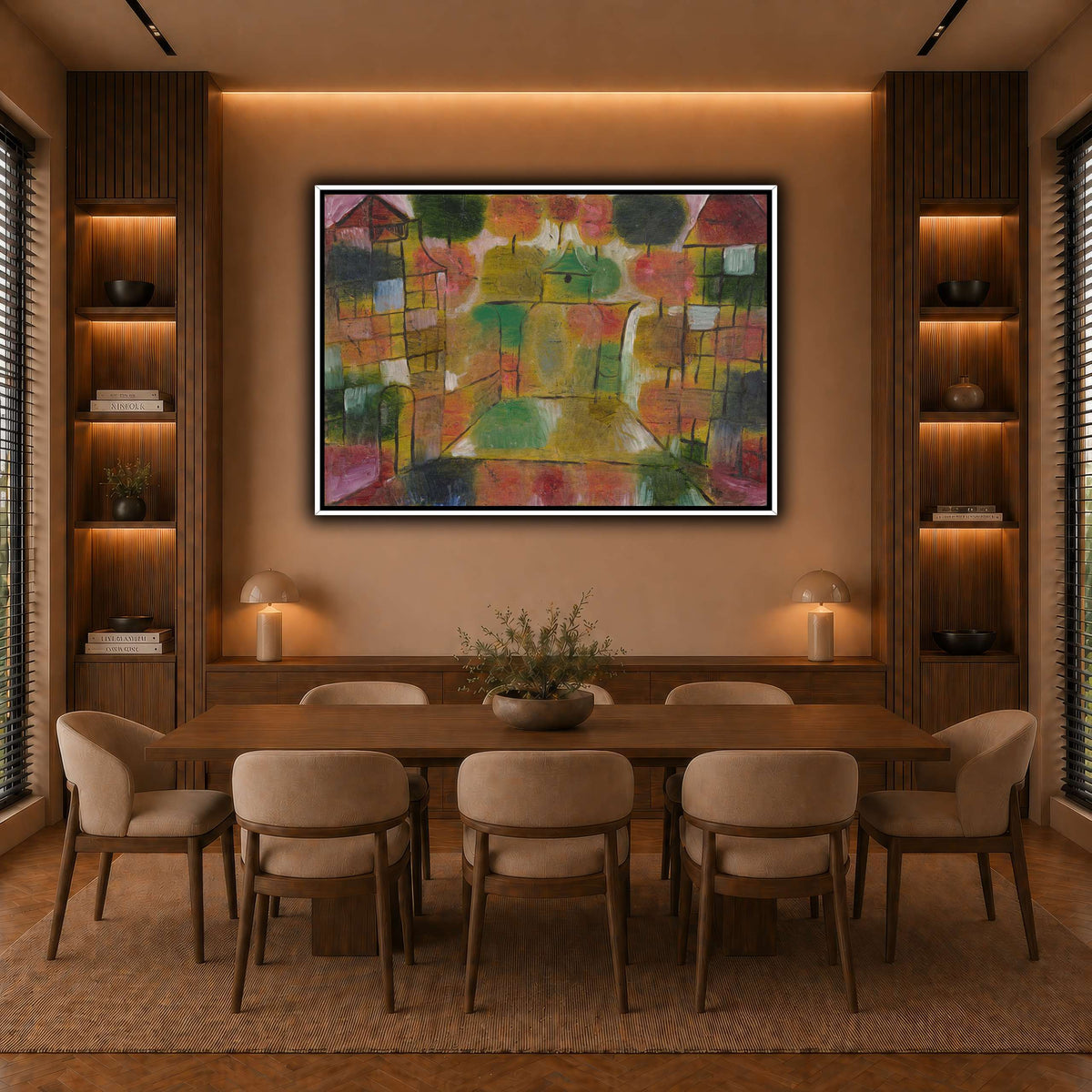 Baum-und-Architektur-Rhythmen-Tree-and-Architecture-Rhythms-1920_paul-klee warm-dining room