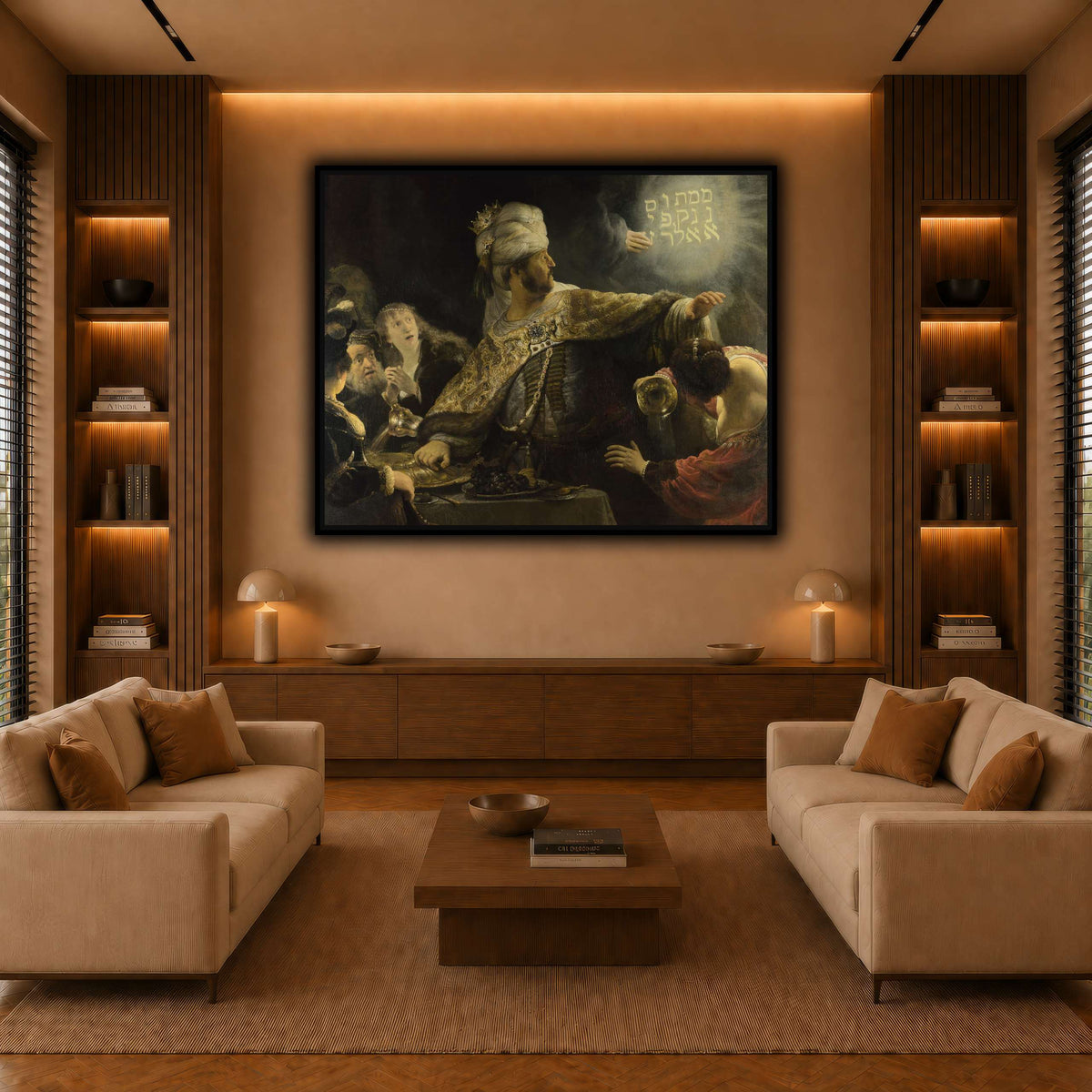 Belsazar_Rembrandt-van-Rijn warm-living-room