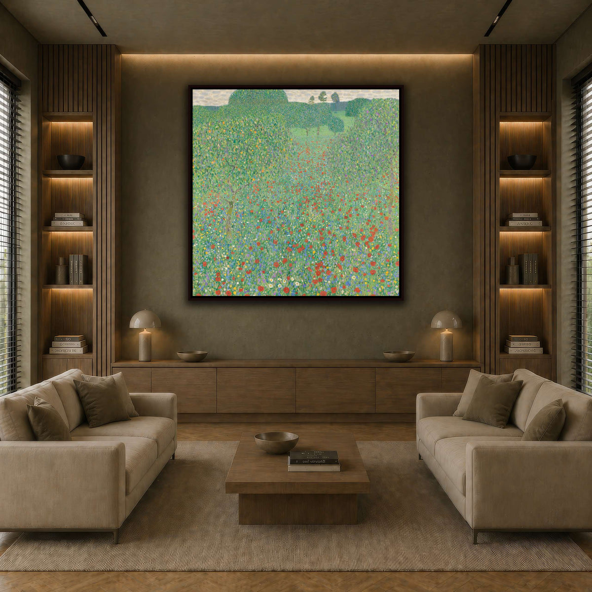 Blooming_Poppies_-_Klimt earth-living room