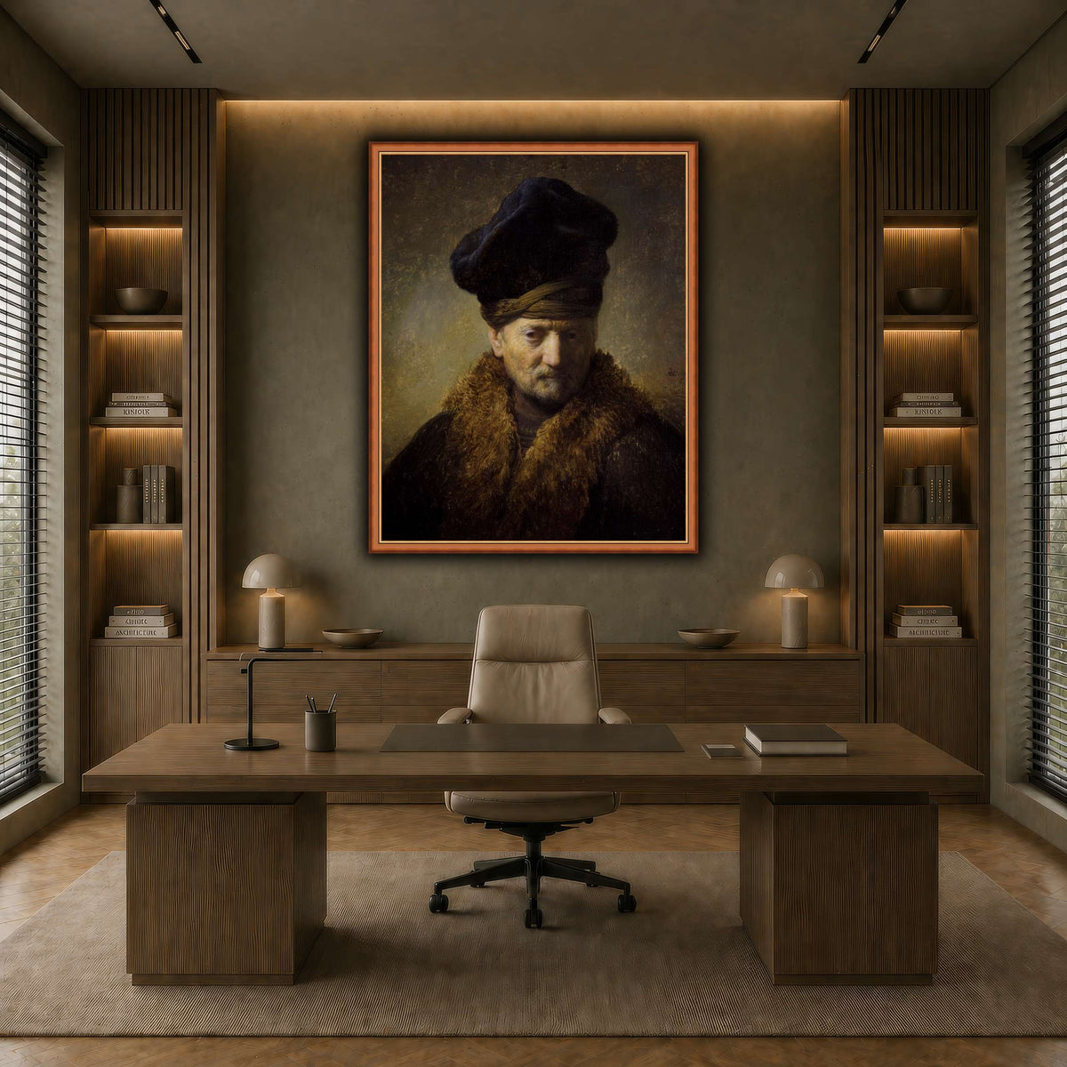 Borststuk_van_een_oude_man_met_bontmuts_Rembrandt-van-Rijn earth-office