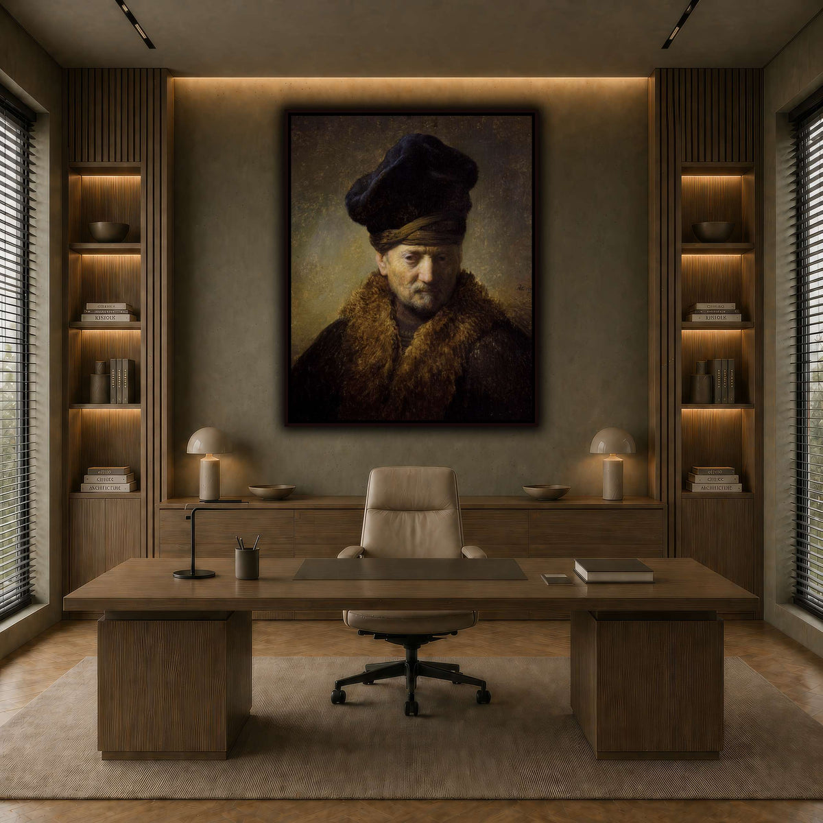 Borststuk_van_een_oude_man_met_bontmuts_Rembrandt-van-Rijn earth-office