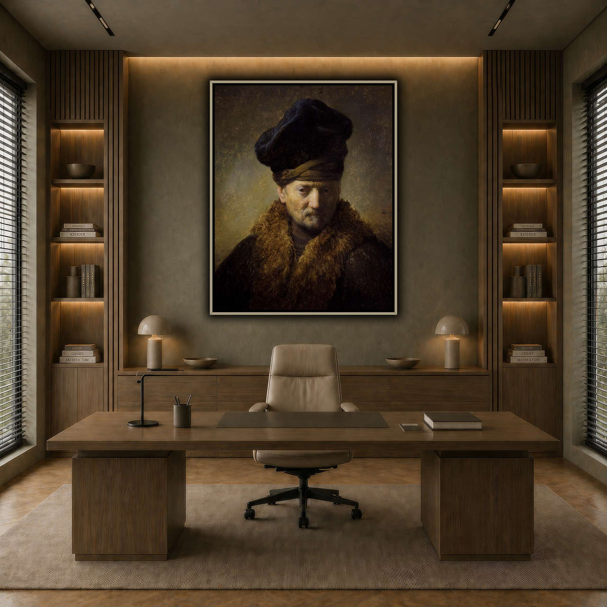 Borststuk_van_een_oude_man_met_bontmuts_Rembrandt-van-Rijn earth-office