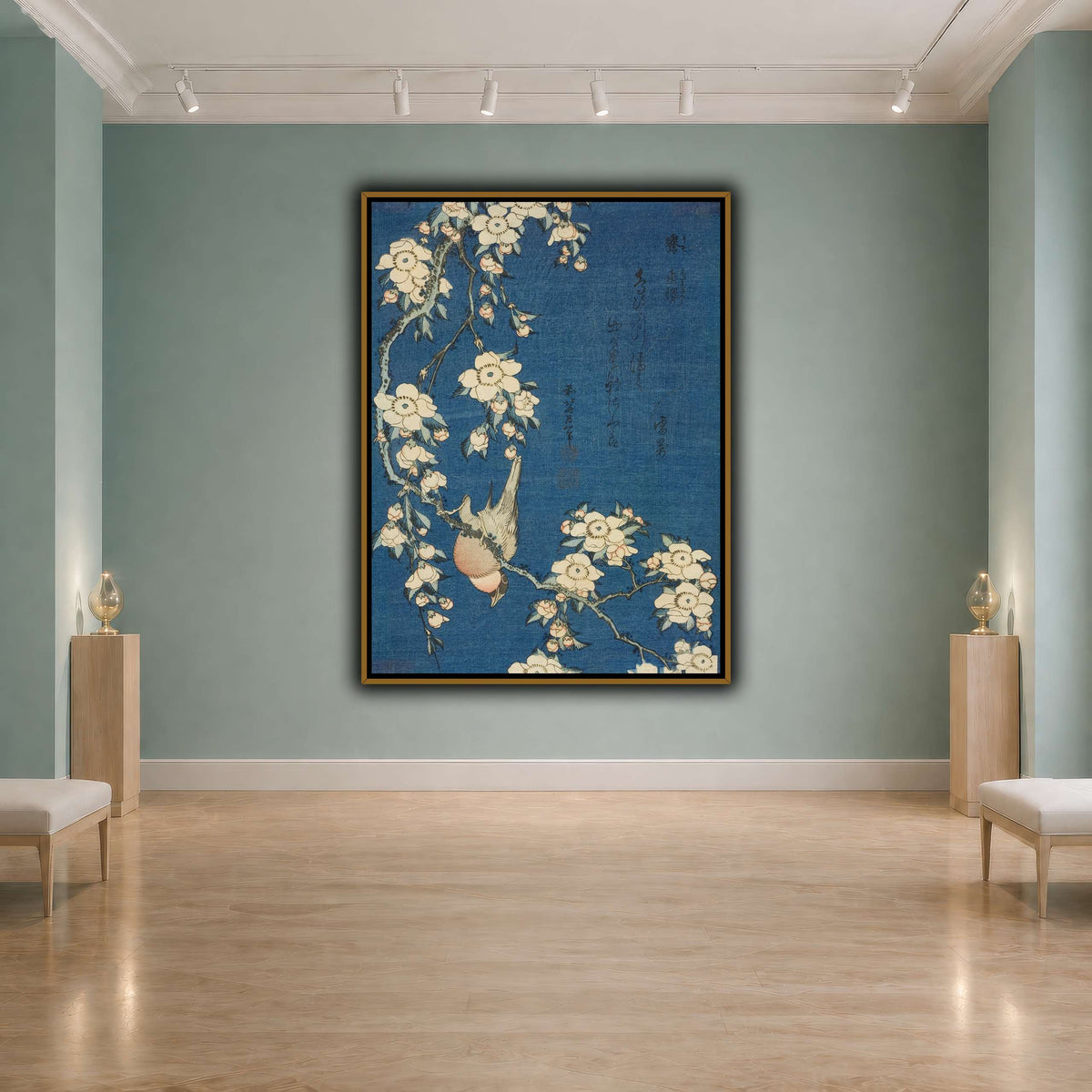 Bullfinch_and_Weeping_Cherry)_Katsushika Hokusai cool-agallery