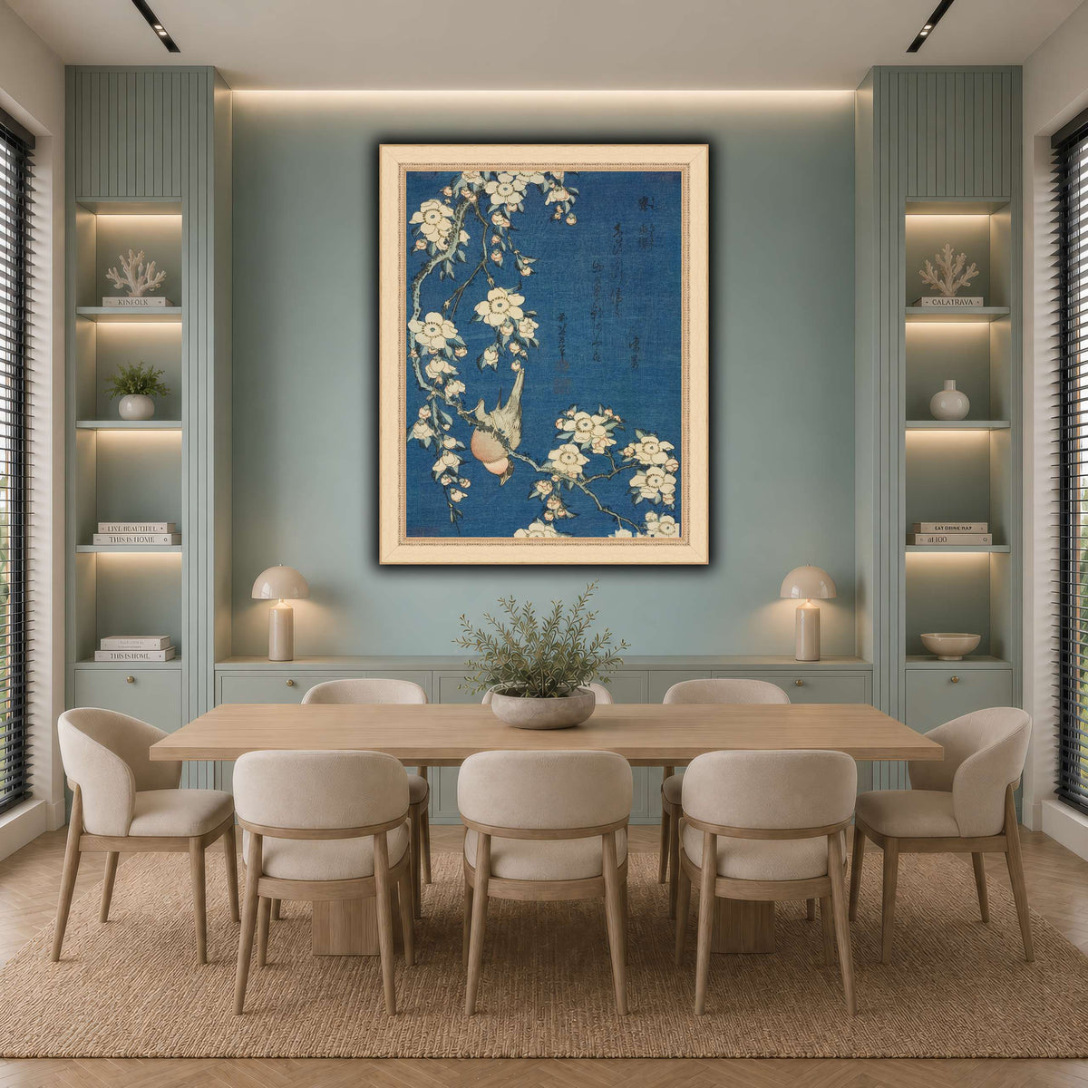 Bullfinch_and_Weeping_Cherry)_Katsushika Hokusai cool-dining
