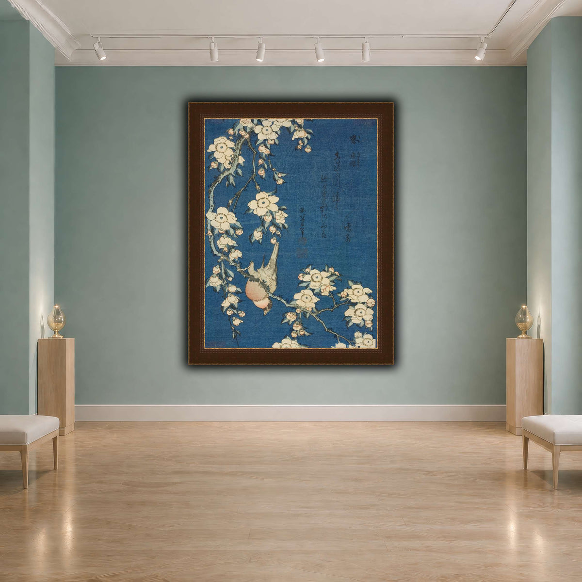 Bullfinch_and_Weeping_Cherry)_Katsushika Hokusai cool-agallery