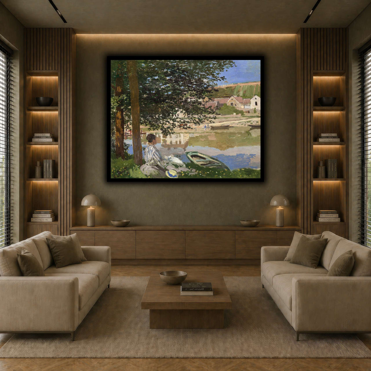 Claude_Monet_-_On_the_Bank_of_the_Seine,_Bennecourt earth-living room