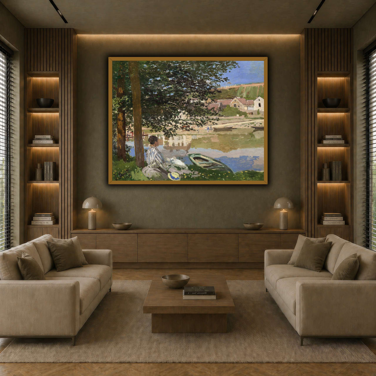 Claude_Monet_-_On_the_Bank_of_the_Seine,_Bennecourt earth-living room