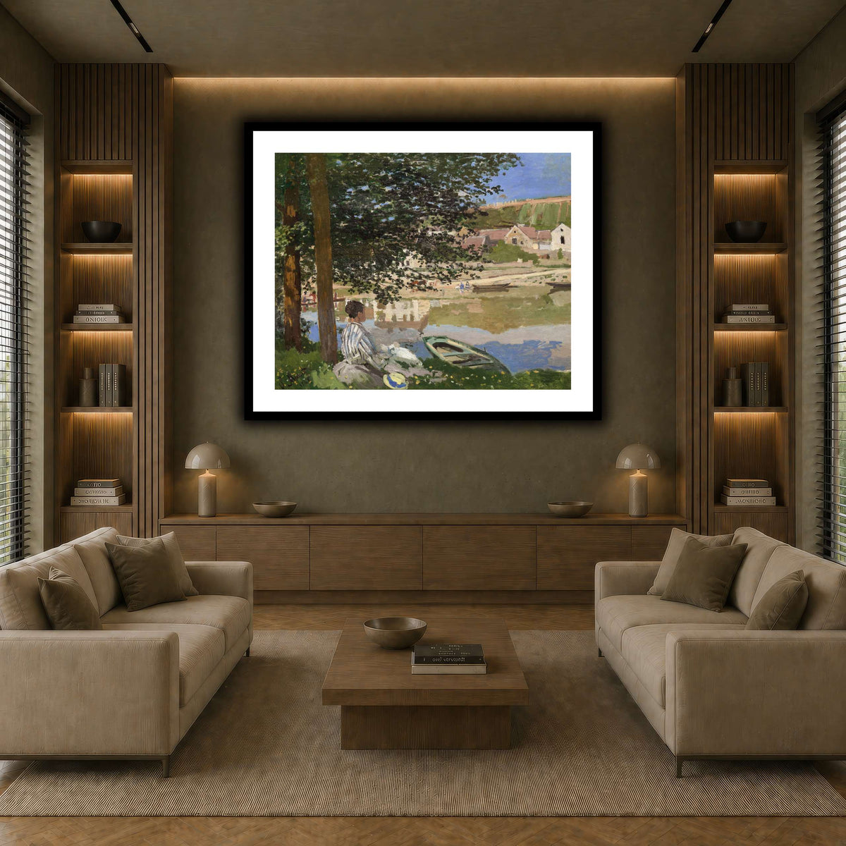 Claude_Monet_-_On_the_Bank_of_the_Seine,_Bennecourt earth-living room