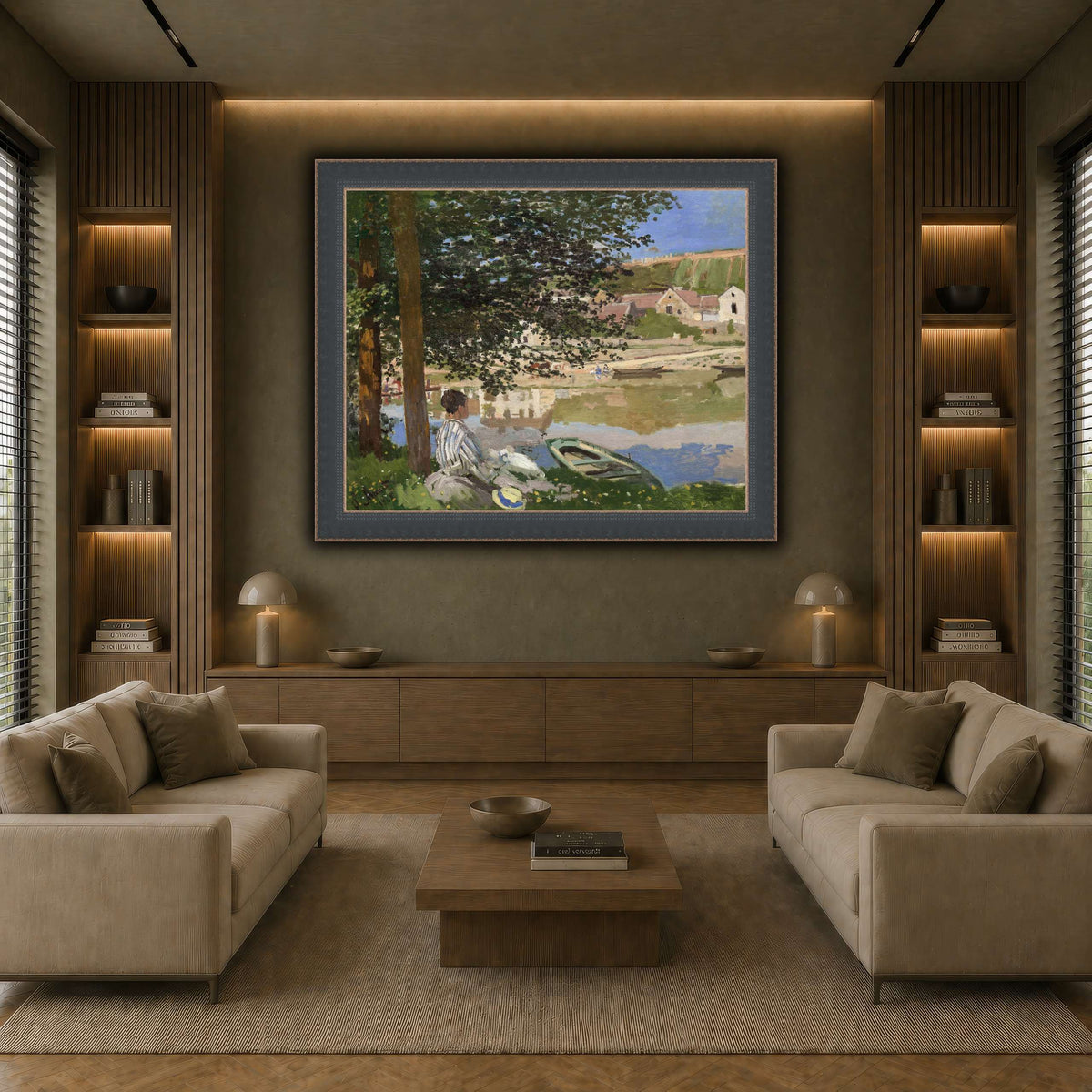 Claude_Monet_-_On_the_Bank_of_the_Seine,_Bennecourt earth-living room