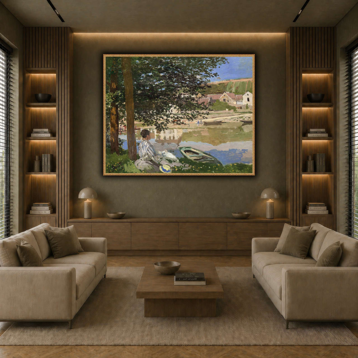 Claude_Monet_-_On_the_Bank_of_the_Seine,_Bennecourt earth-living room
