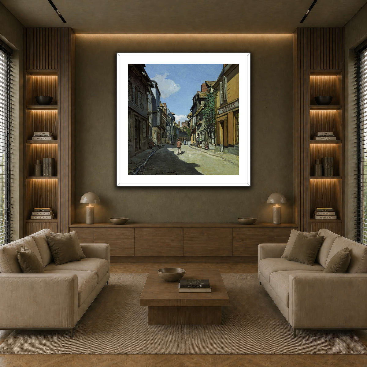 Claude_Monet_-_Rue_de_la_Bavole,_Honfleur earth-living room