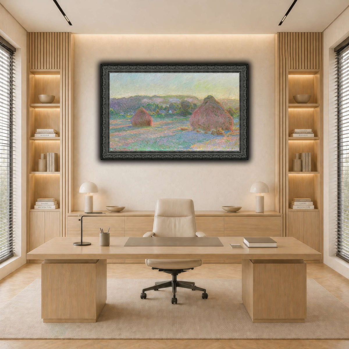 Claude_Monet_-_Stacks_of_Wheat_(End_of_Summer)_-_1985.1103 light neutral-office