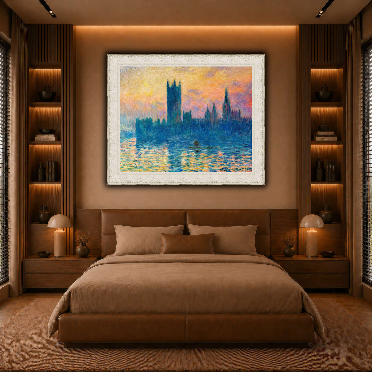 Claude_Monet_-_The_Houses_of_Parliament,_Sunset warm-bedroom