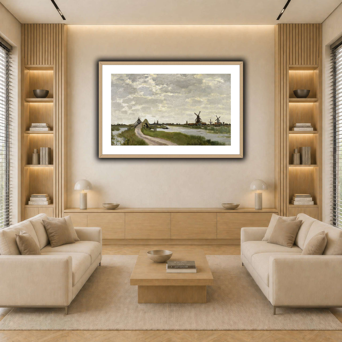 Claude_Monet_-_Windmills_Near_Zaandam_-_Walters_37894 light neutral-living room