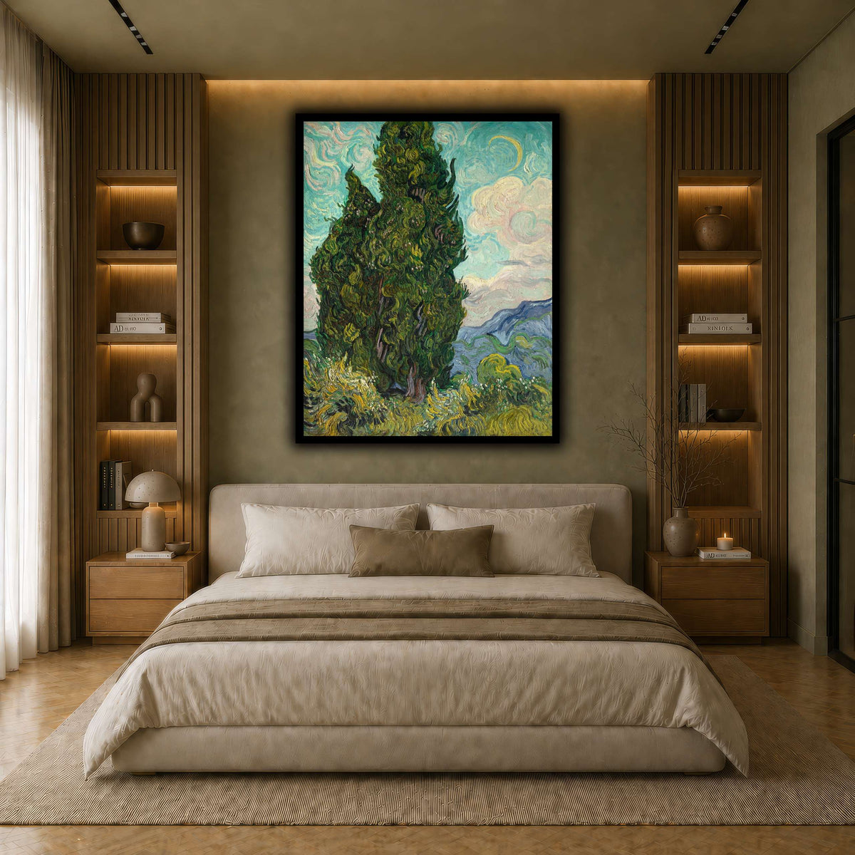 Cypresses earth-bedroom