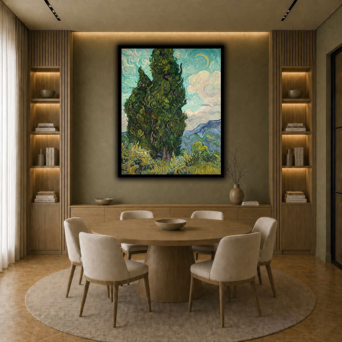 Cypresses earth-dining room