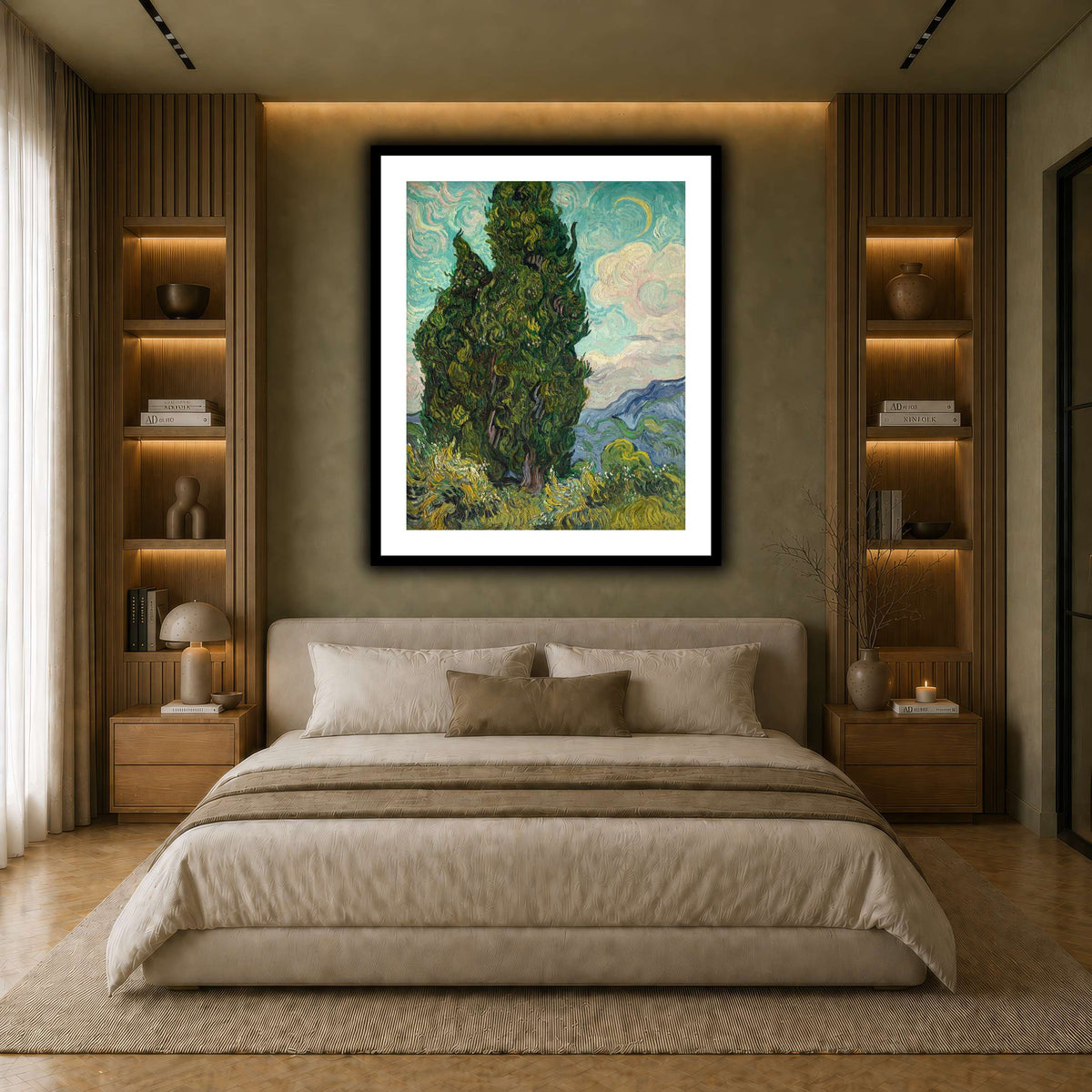 Cypresses earth-bedroom