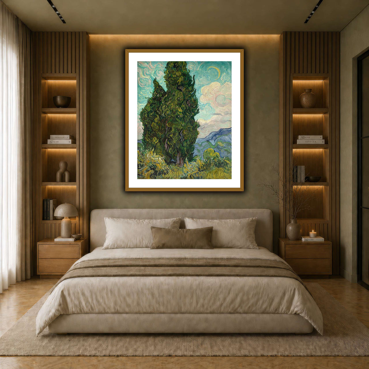 Cypresses earth-bedroom