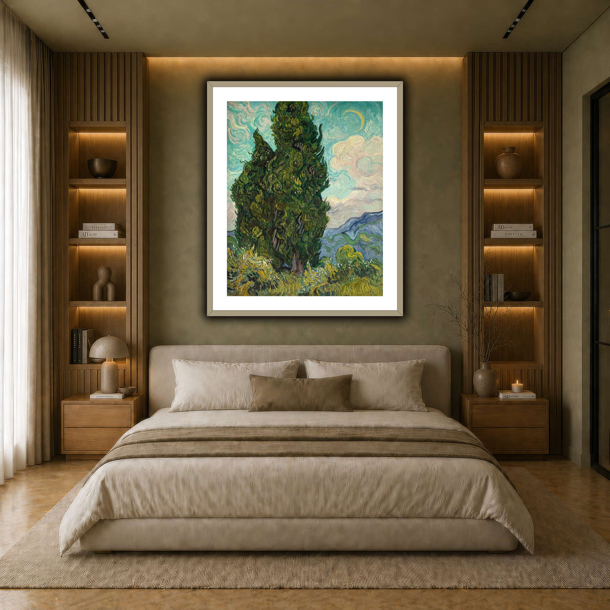 Cypresses earth-bedroom