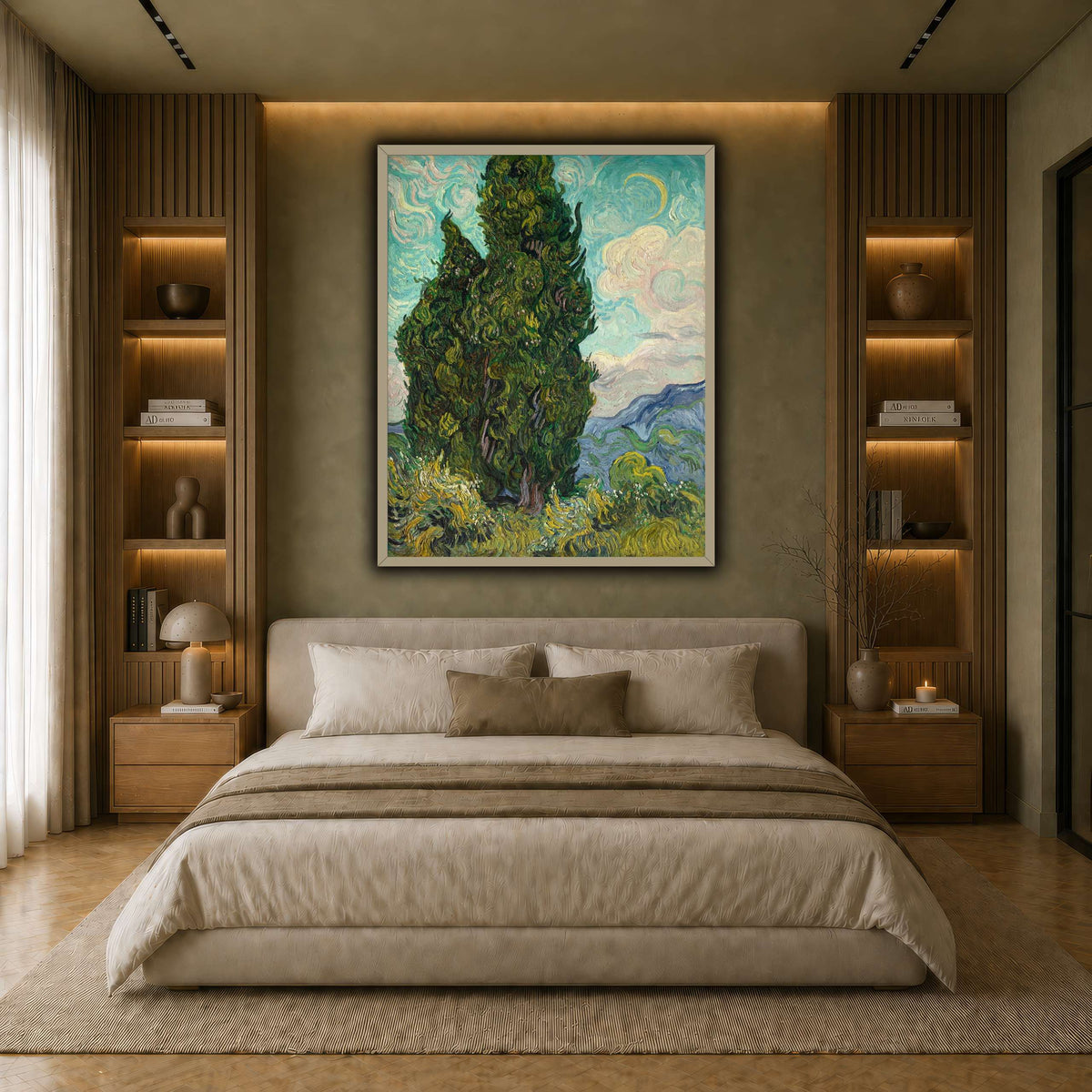 Cypresses earth-bedroom