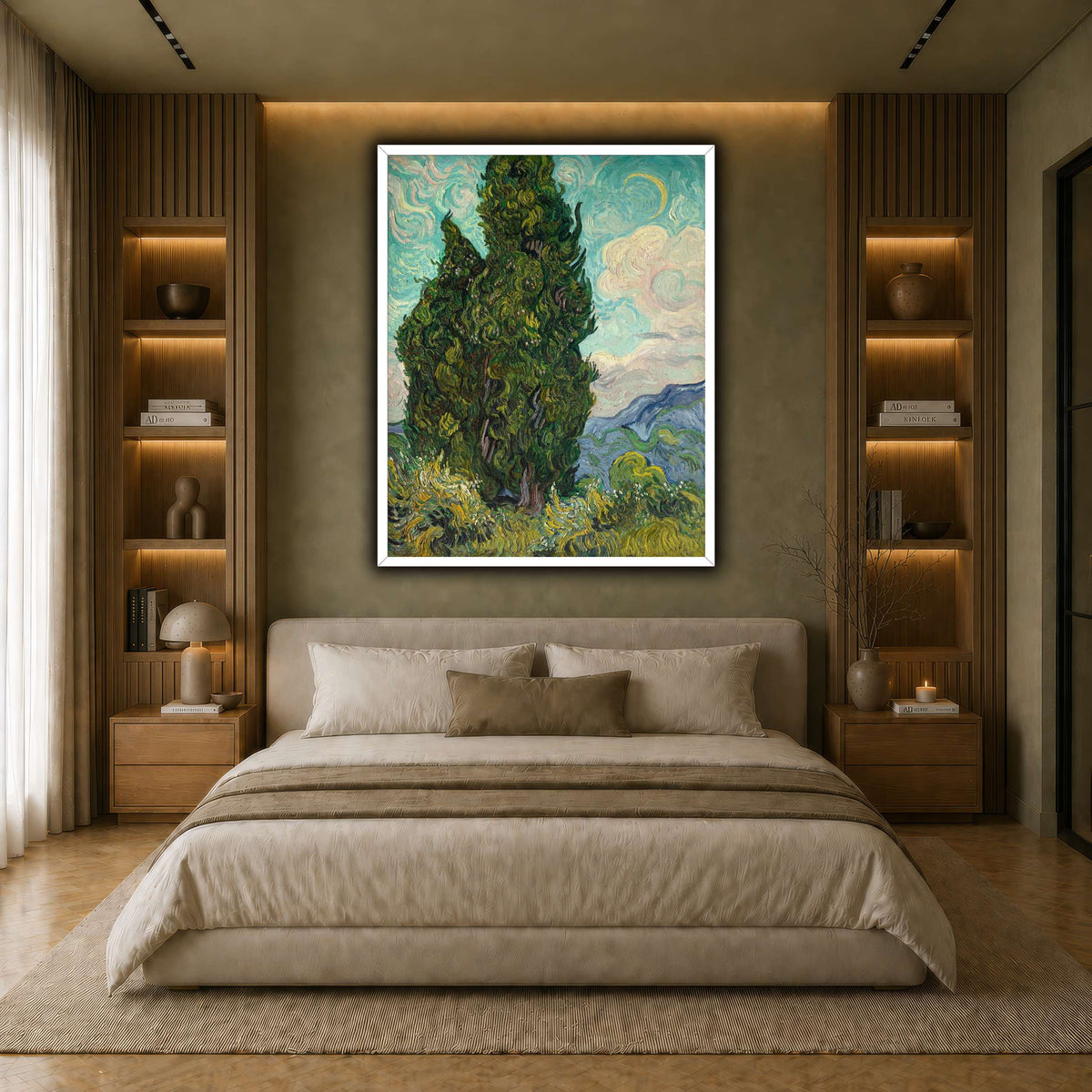 Cypresses earth-bedroom