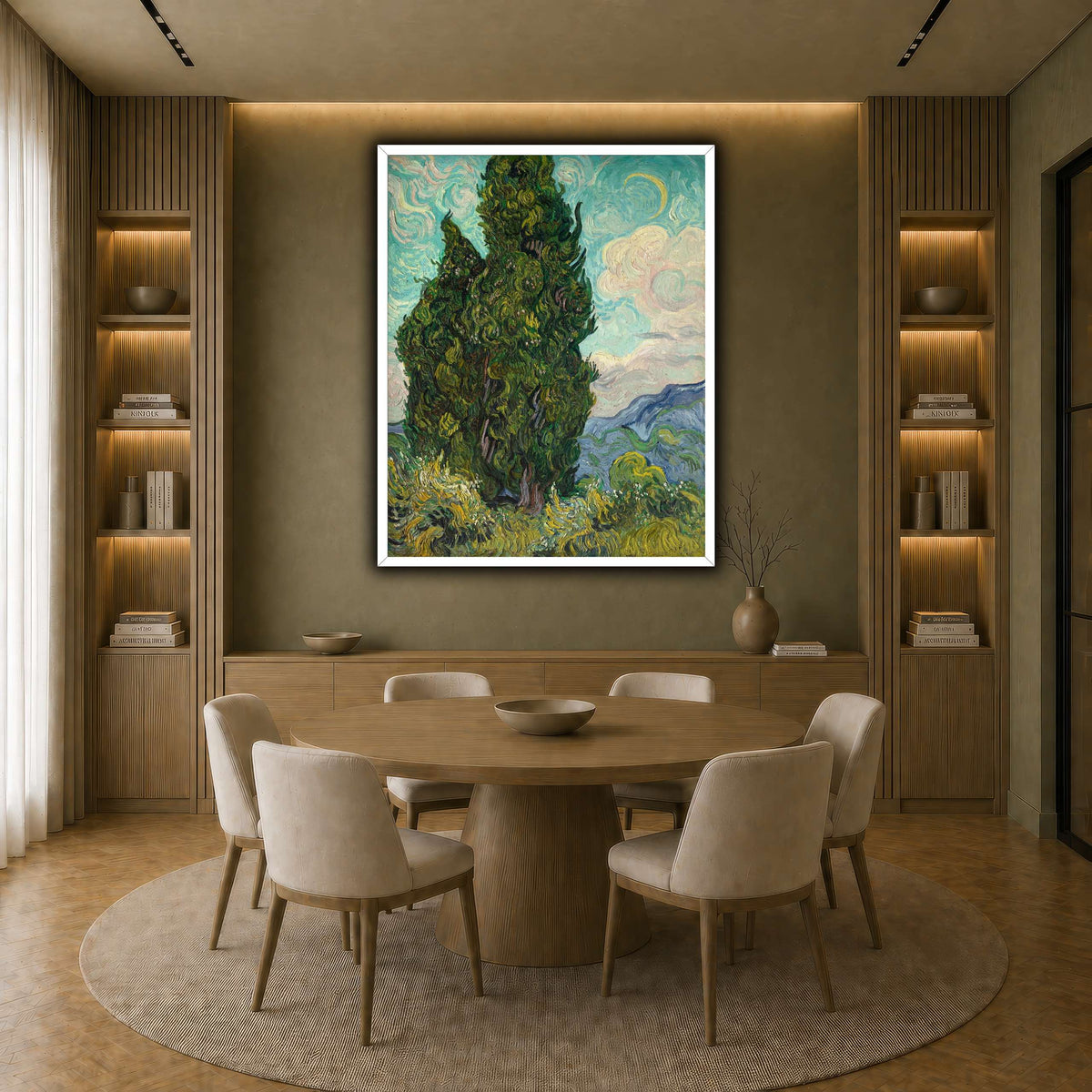 Cypresses earth-dining room
