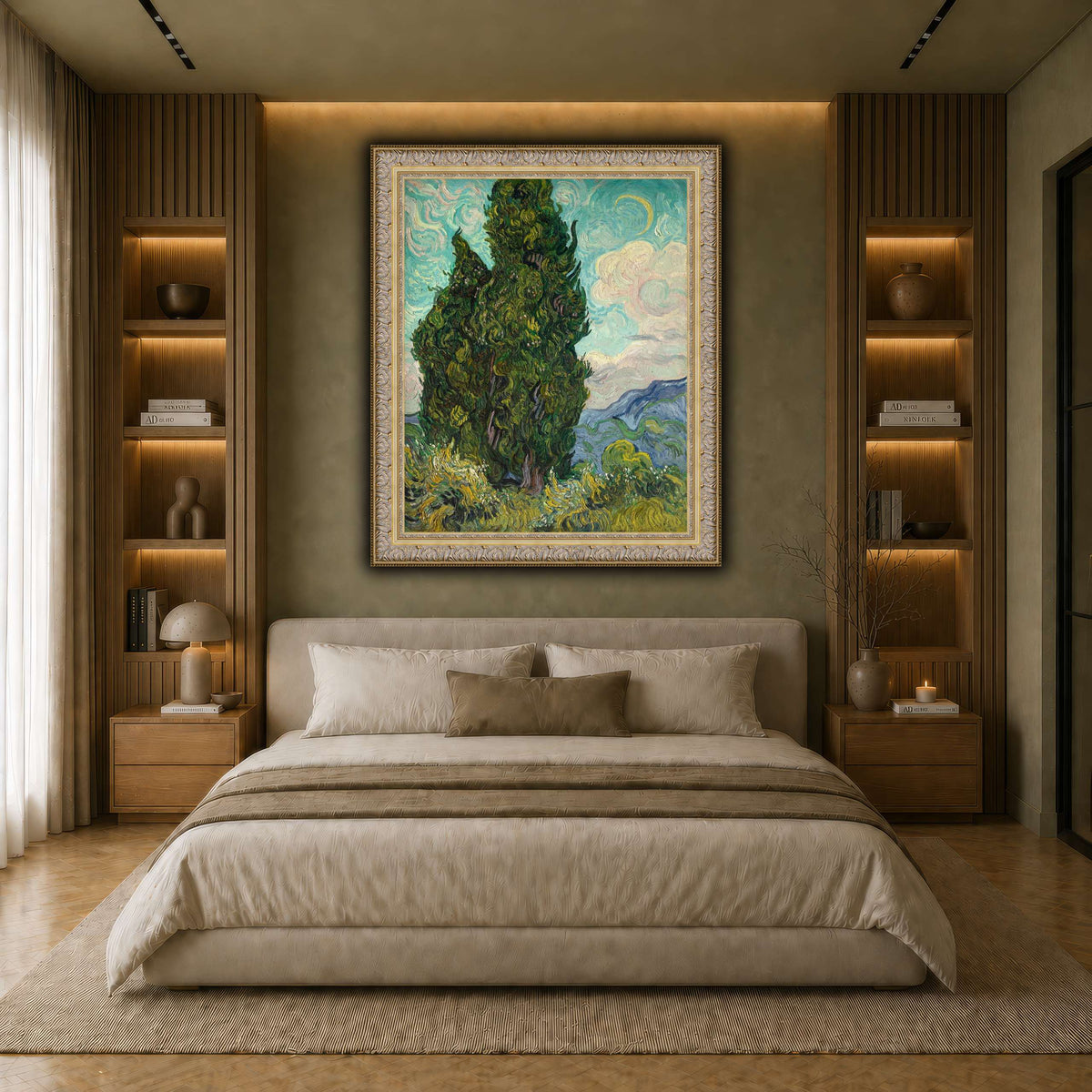 Cypresses earth-bedroom