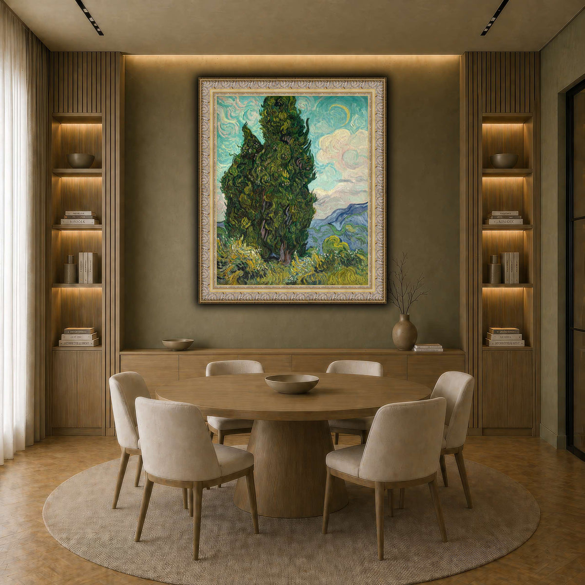 Cypresses earth-dining room