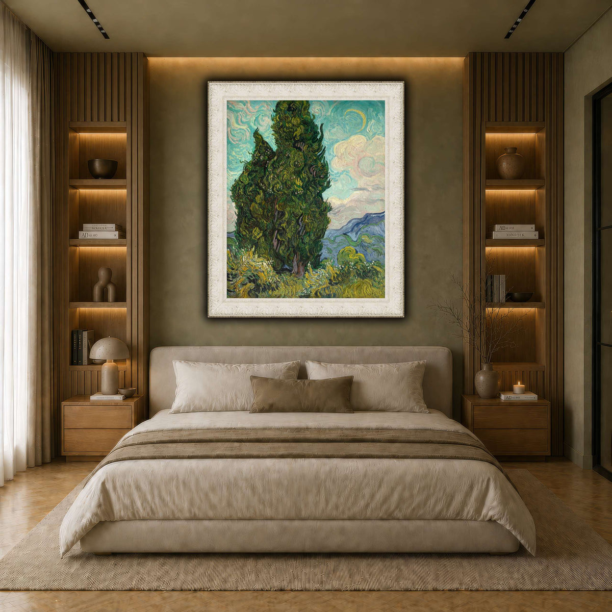 Cypresses earth-bedroom